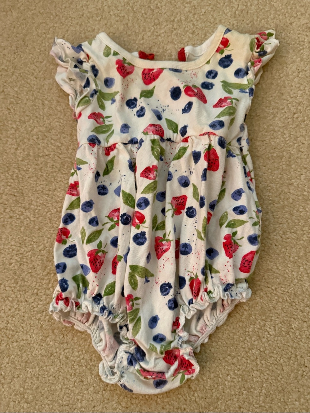 Burt's Bees White Baby Fruit Romper 3-6 month